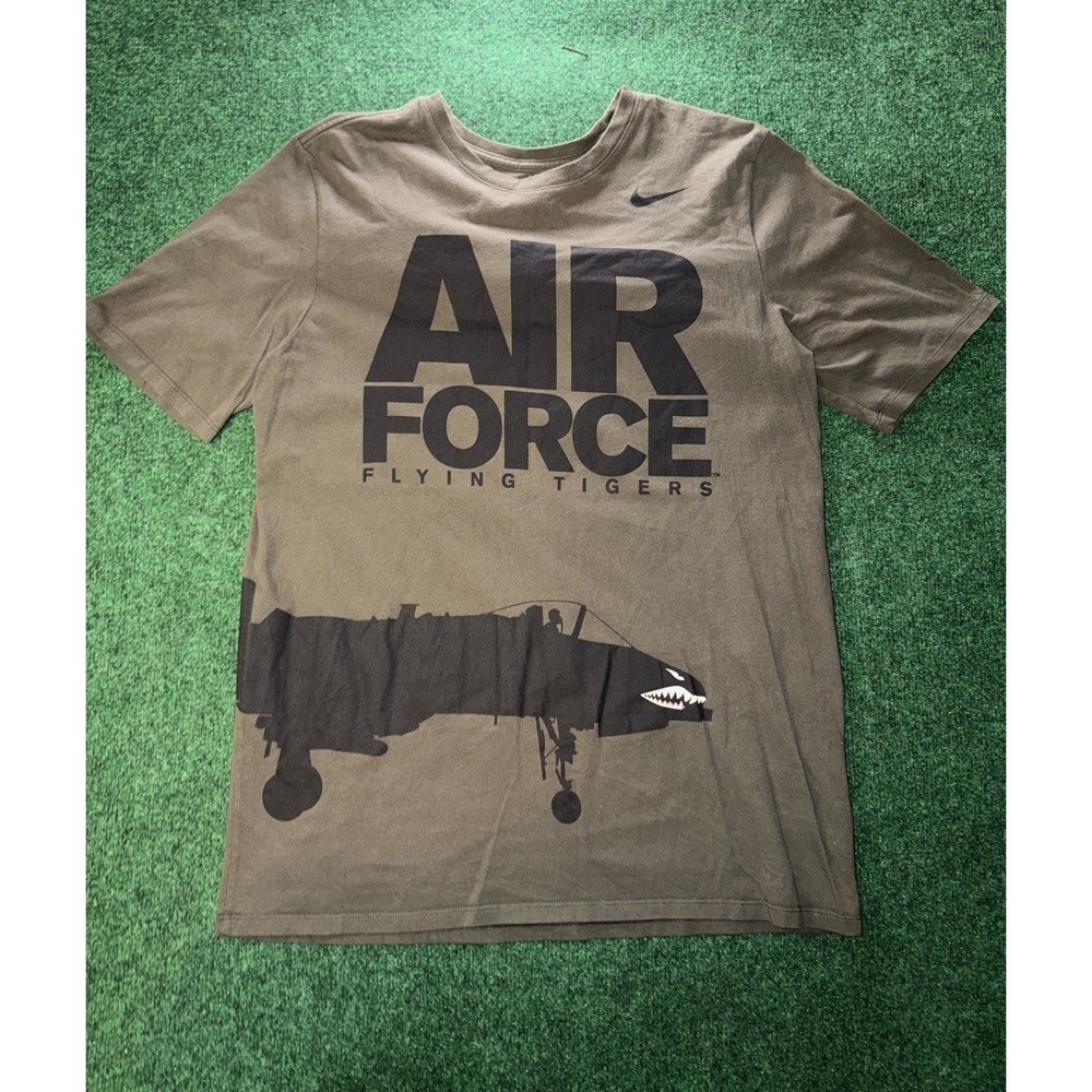 Nike Air Force Flying Tigers Olive Green T-Shirt Mens Size L